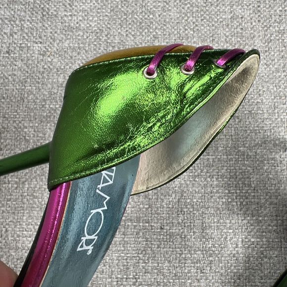 Vita Mori Shoes Eu 37 Us 6.5 Made In Italy 2010 One Of A Kind Metallic 3in Heel - Picture 15 of 16